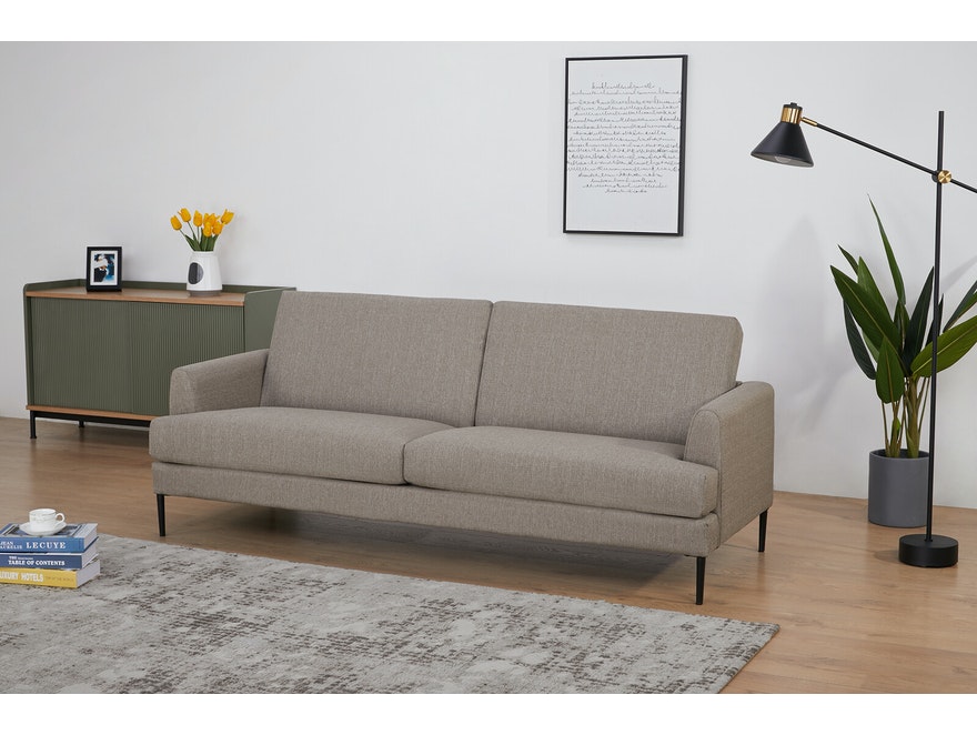 SalesFever® Sofa hellbraun 3-Sitzer Strukturstoff Tokyo 394557 - 8