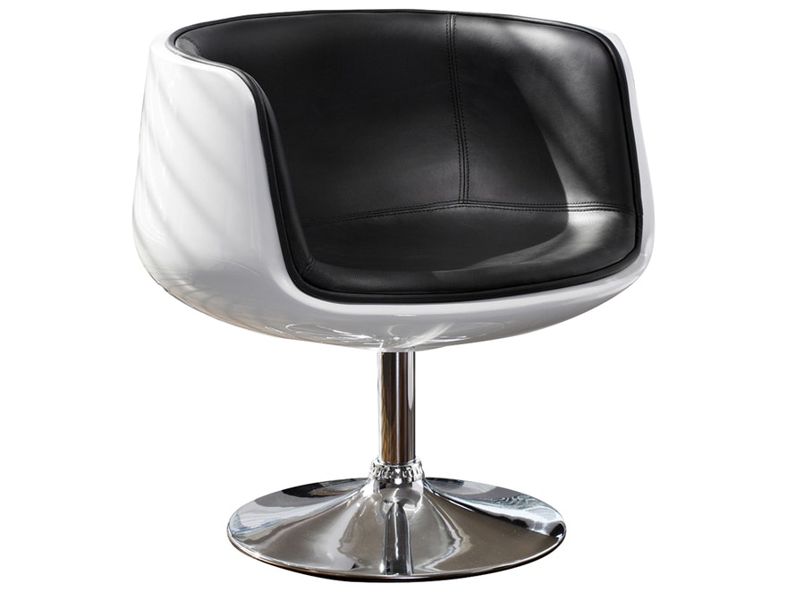SalesFever® Stuhl schwarz/weiß Studio 54 Lounge drehbar 1398 - 1