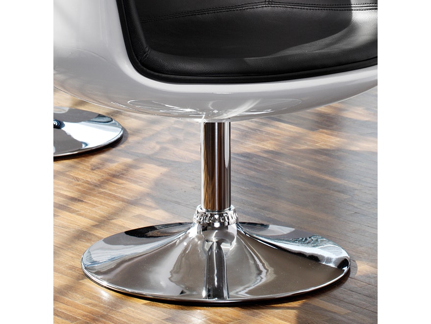 SalesFever® Stuhl schwarz/weiß Studio 54 Lounge drehbar 1398 - 4