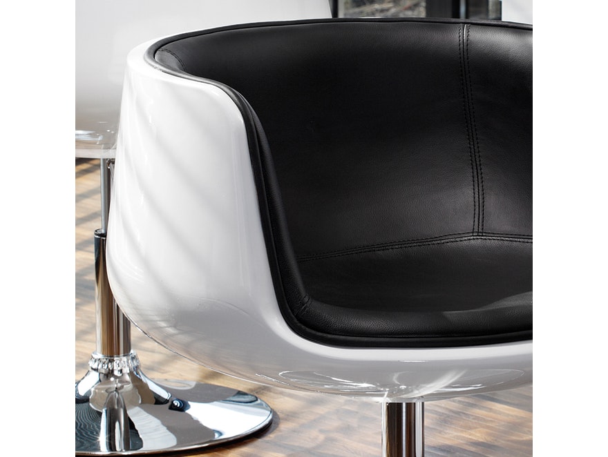 SalesFever® Stuhl schwarz/weiß Studio 54 Lounge drehbar 1398 - 3
