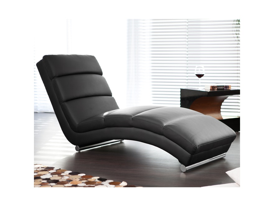 SalesFever® Designer schwarz Relaxliege aus Kunstleder Senta 4265 - 2