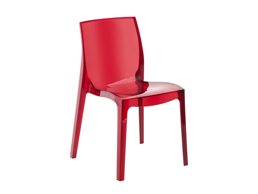 SalesFever® Designer rot transparent Stuhl Sari aus Kunststoff 6470 - 1
