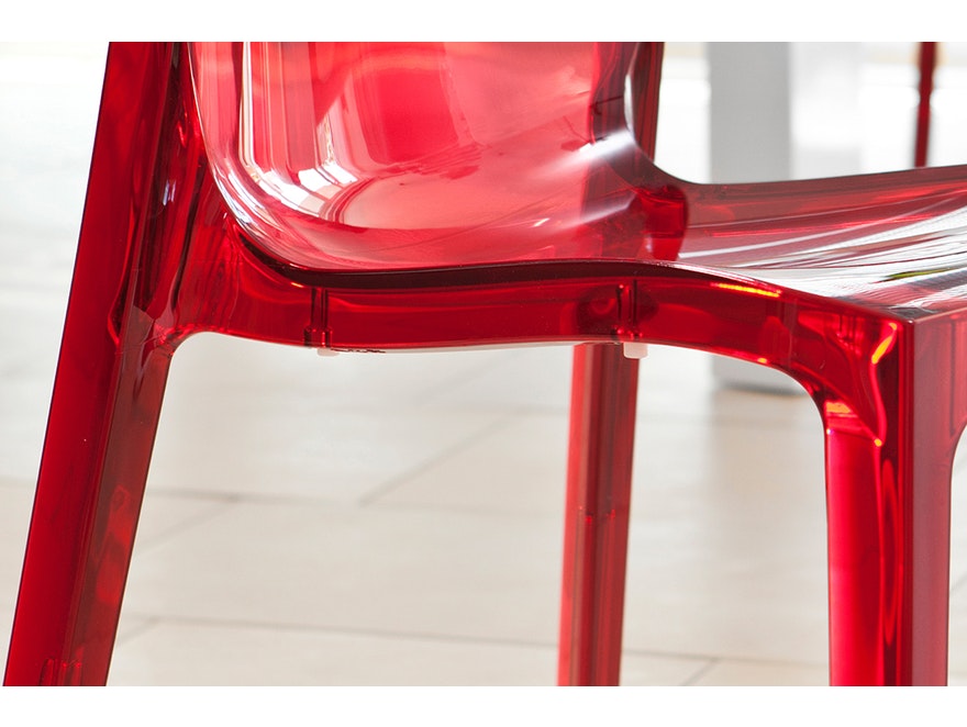 SalesFever® Designer rot transparent Stuhl Sari aus Kunststoff 6470 - 5