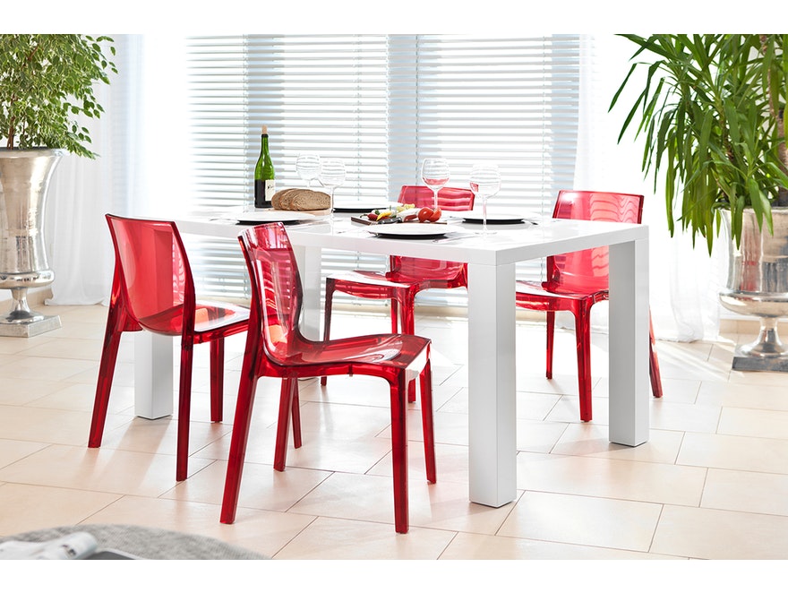 SalesFever® Designer rot transparent Stuhl Sari aus Kunststoff 6470 - 7