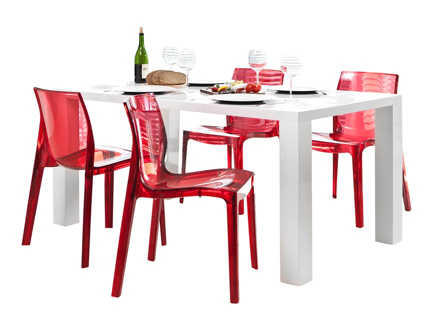 SalesFever® Designer rot transparent Stuhl Sari aus Kunststoff 6470 - 8
