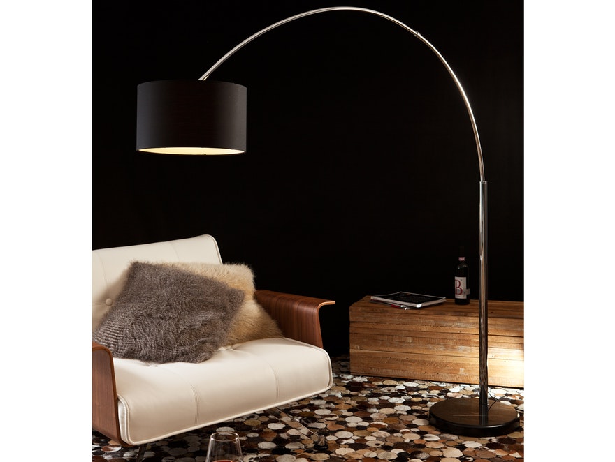 SalesFever® Bogenlampe schwarz Alumi groß mit Dimmer 6632 - 2