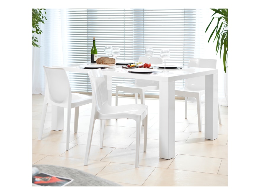 SalesFever® Essgruppe Sari weiß matt Luke 180x90cm 4 Design Stühle 9009 - 2