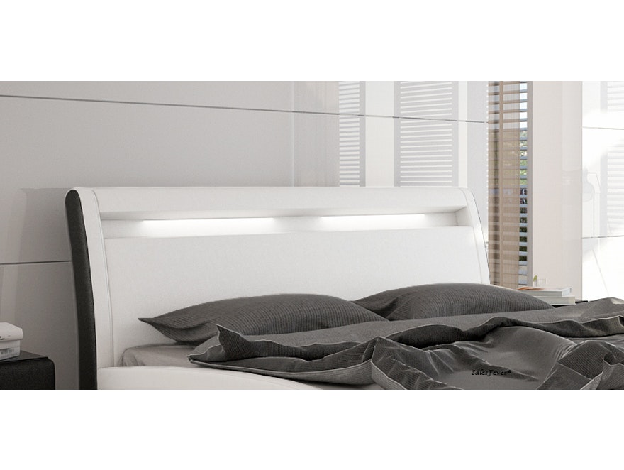Innocent® Polsterbett 200 x 200 cm weiß schwarz Doppelbett LED MANGUSTA 10682 - 5