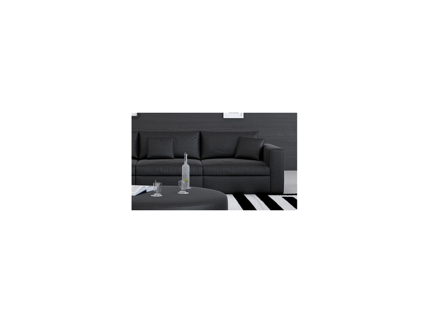 Innocent® Sofa schwarz Design 3-Sitzer 245 cm frei stellbar mit Kissen 10751 - 4