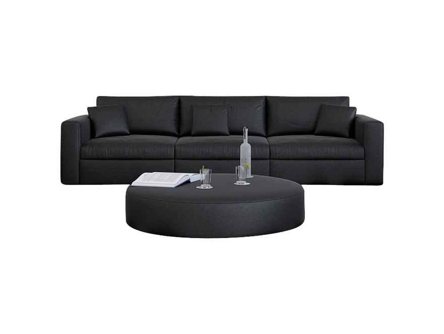 Innocent® Sofa schwarz Design 3-Sitzer 245 cm frei stellbar mit Kissen 10751 - 1