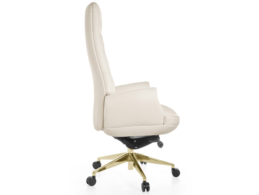 SalesFever® Schreibtischstuhl weiß mit goldenen Elementen Primo Design Luxus 11103 - 3