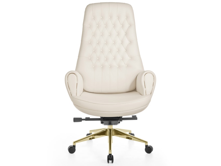 SalesFever® Schreibtischstuhl weiß mit goldenen Elementen Primo Design Luxus 11103 - 2