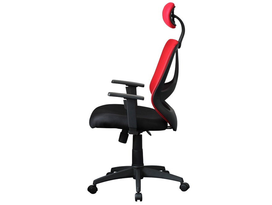 SalesFever® Schreibtischstuhl rot/schwarz Zamora mit Netzbezug 11112 - 3