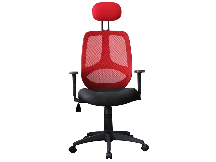 SalesFever® Schreibtischstuhl rot/schwarz Zamora mit Netzbezug 11112 - 2