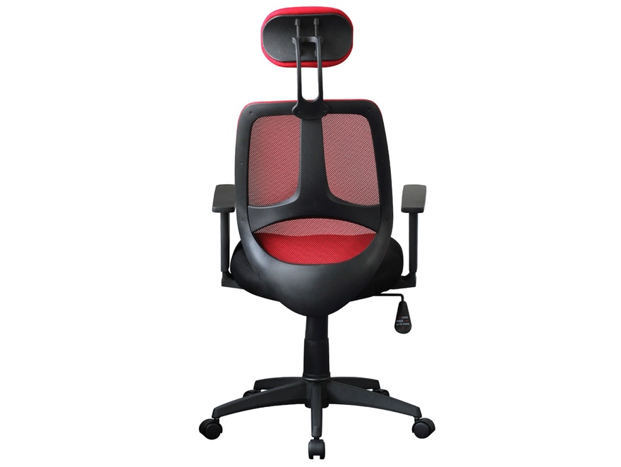 SalesFever® Schreibtischstuhl rot/schwarz Zamora mit Netzbezug 11112 - 5