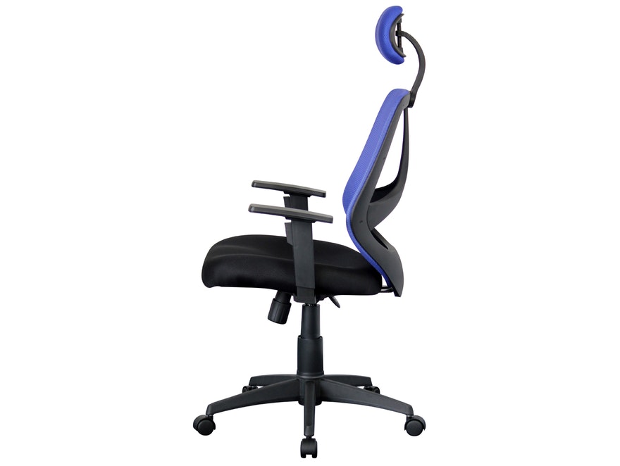 SalesFever® Schreibtischstuhl blau/schwarz Zamora mit Netzbezug 11113 - 3