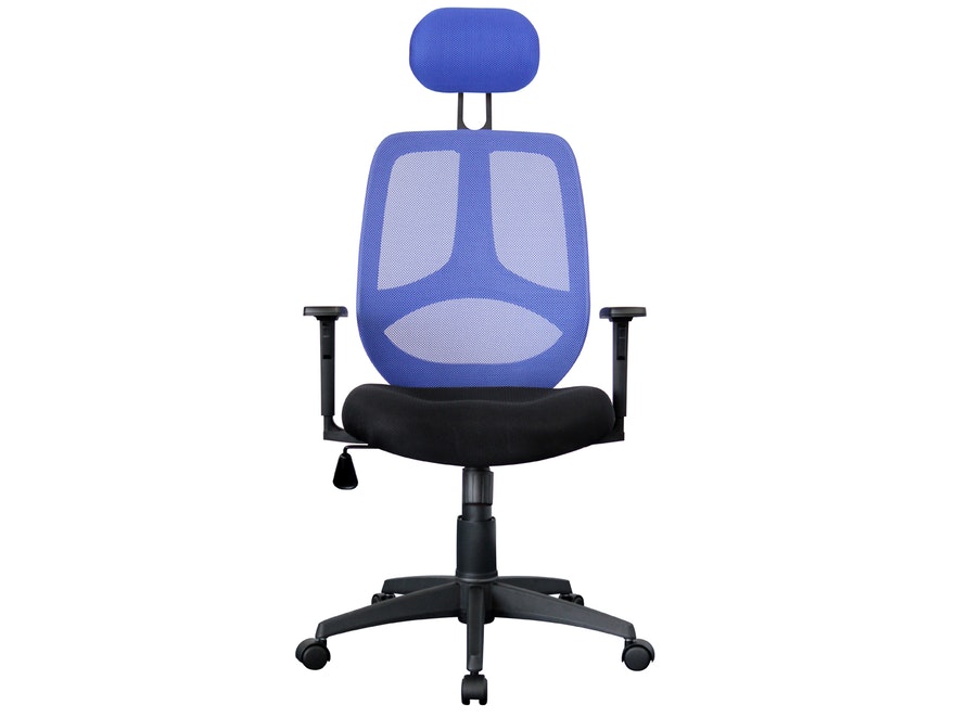 SalesFever® Schreibtischstuhl blau/schwarz Zamora mit Netzbezug 11113 - 2