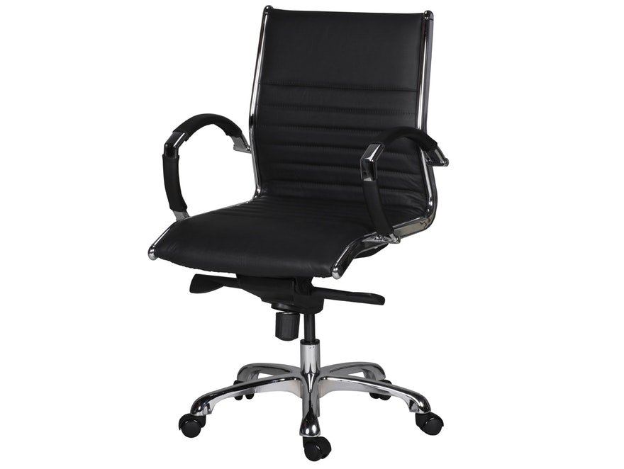 SalesFever® Schreibtischstuhl schwarz Roche 2 aus Echtleder 11131 - 1