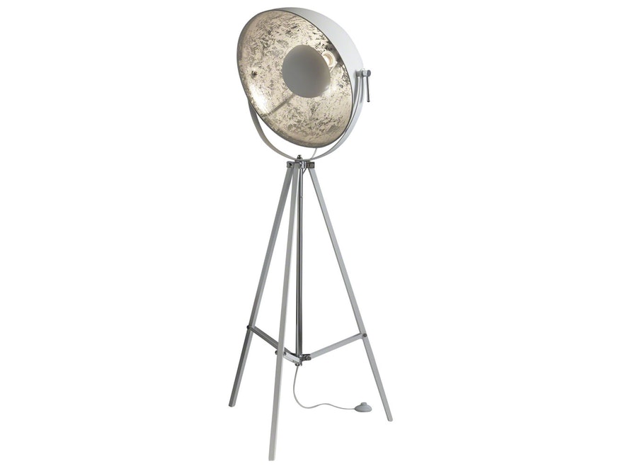 SalesFever® Stehleuchte weiß/silber Aspectu mit 1 Lampe 11781 - 1
