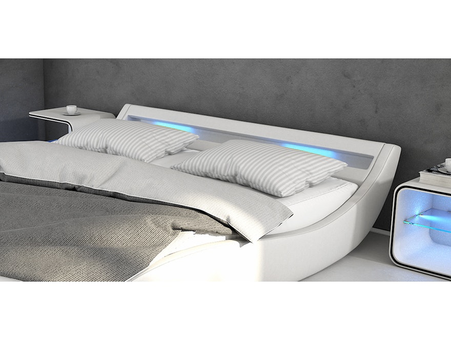 Innocent® Polsterbett 140x200 cm weiß Doppelbett LED Beleuchtung MAVANI 12388 - 5
