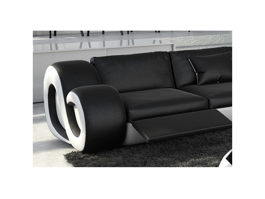 Innocent® Sofa schwarz/weiß 2-Sitzer Nesta mit LED n-8014-5354 - 4