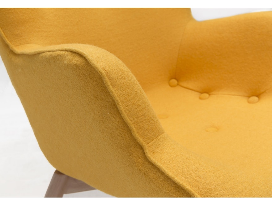 SalesFever® Relaxsessel gelb Webstoff mit Armlehnen ergonomische Form ANJO 12667 - 4