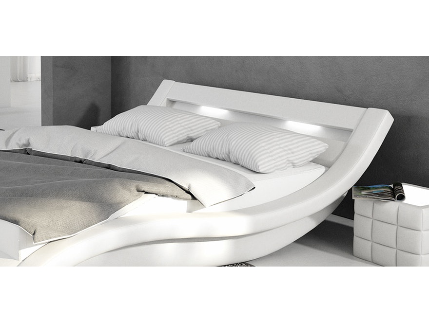 Innocent® Polsterbett 180x200 cm weiß Doppelbett LED Beleuchtung LOOX 12996 - 4