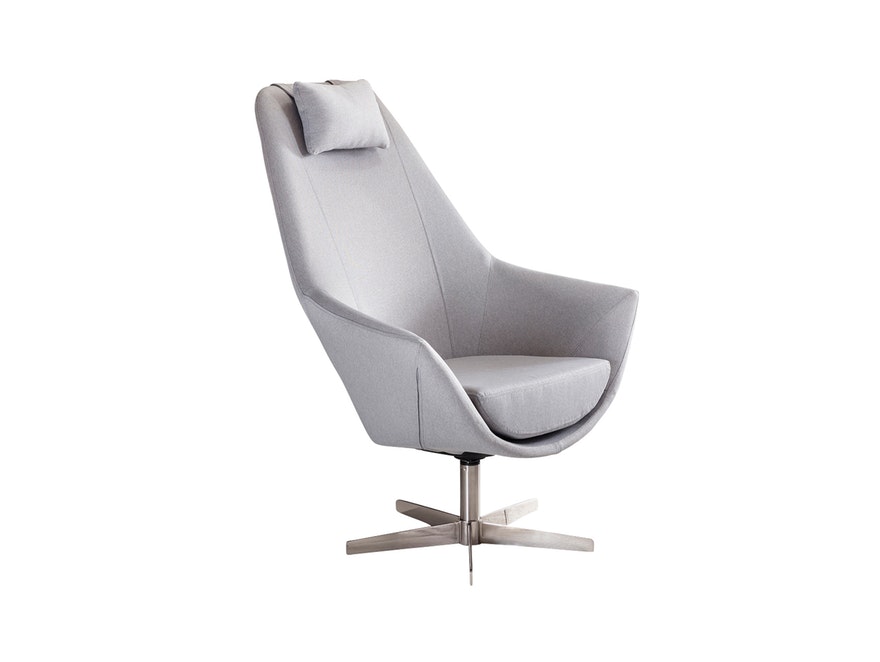 SalesFever® Moderner Sessel Grau Stoff mit Edelstahl Drehstuhl SIOSCO n-10061 - 7