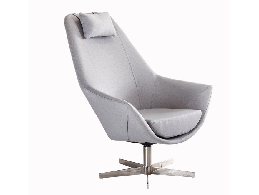 SalesFever® Moderner Sessel Grau Stoff mit Edelstahl Drehstuhl SIOSCO n-10061 - 1