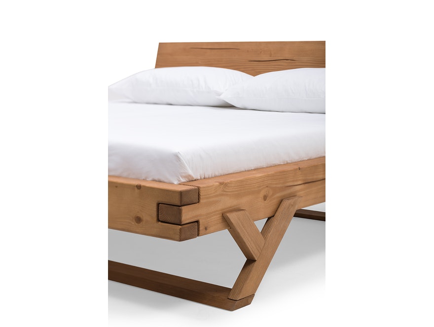 SalesFever® Balkenbett 160 x 200 cm aus massivem Fichtenholz natur JASMIN 390801 - 11
