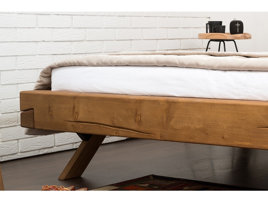 SalesFever® Balkenbett 180 x 200 cm aus massivem Fichtenholz natur SARAH 390856 - 7