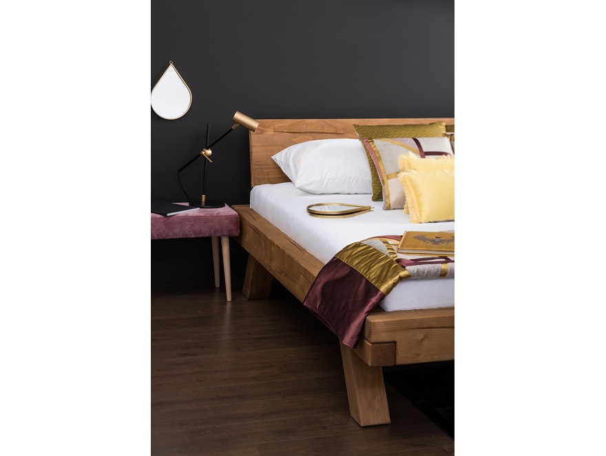 SalesFever® Balkenbett 200 x 200 cm aus massivem Fichtenholz natur MALAK 390900 - 5