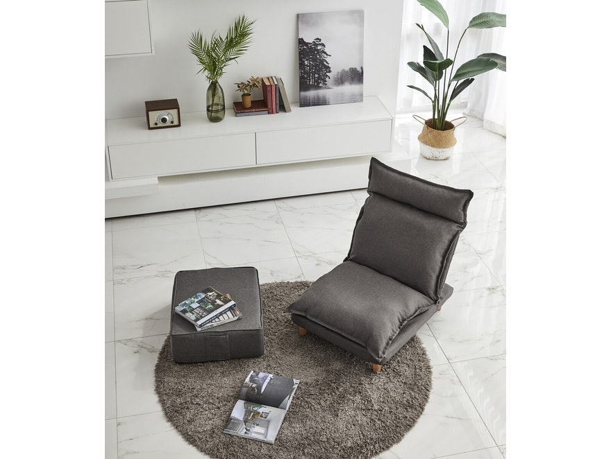 SalesFever® Sessel mit Hocker Webstoff Grau Cloud 394830 - 9
