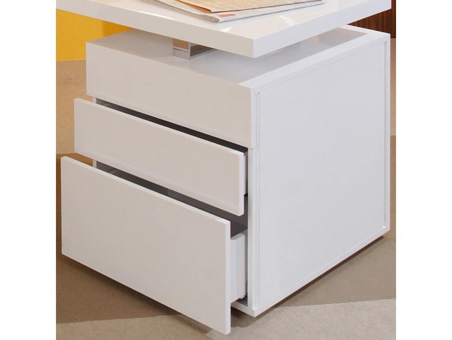 SalesFever® Schreibtisch 160 x 70 cm White Line mit Container 36 - 3