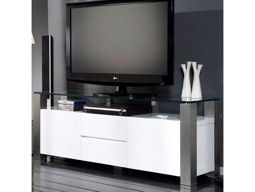 SalesFever® TV Board Dakuri mit Glasplatte Beine Edelstahl 11732 - 2