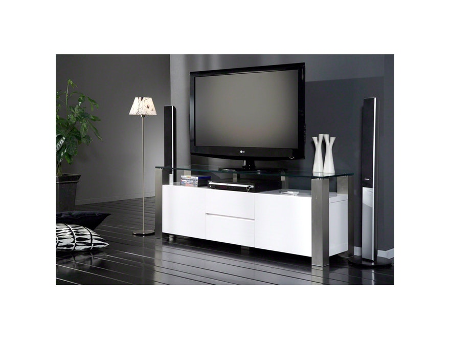 SalesFever® TV Board Dakuri mit Glasplatte Beine Edelstahl 11732 - 3