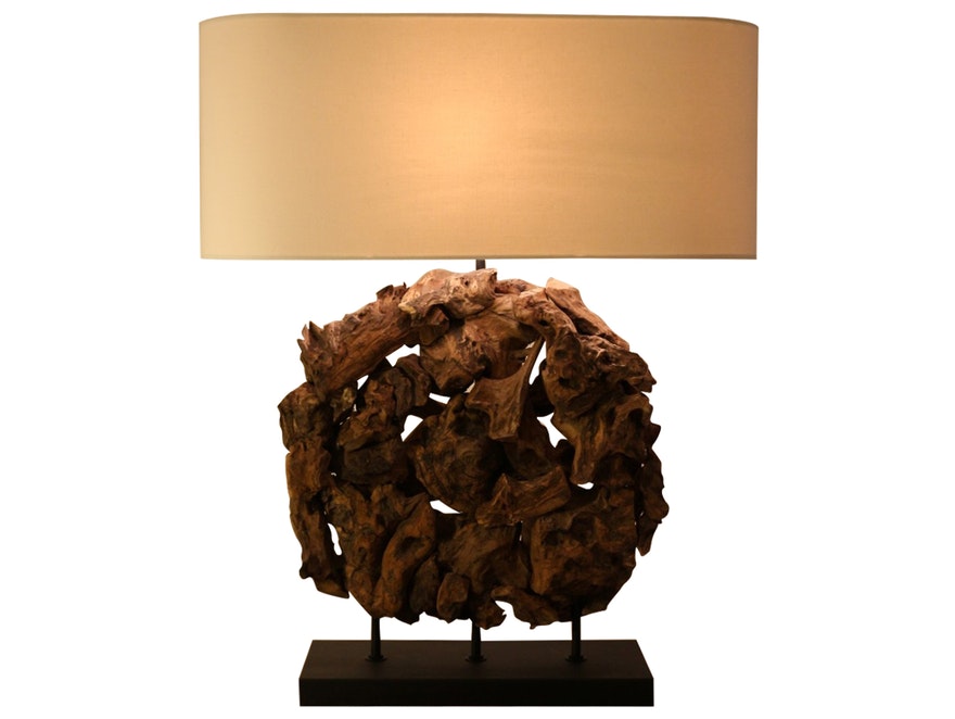 SalesFever® Tischlampe Earth Sculpture Linen Schirm n-6916 - 1