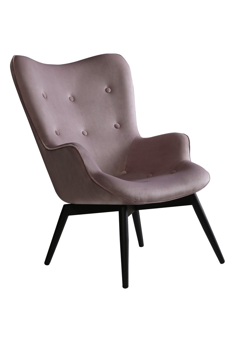 Salesfever Polstersessel rose aus Samt ergonomische Form Anjo