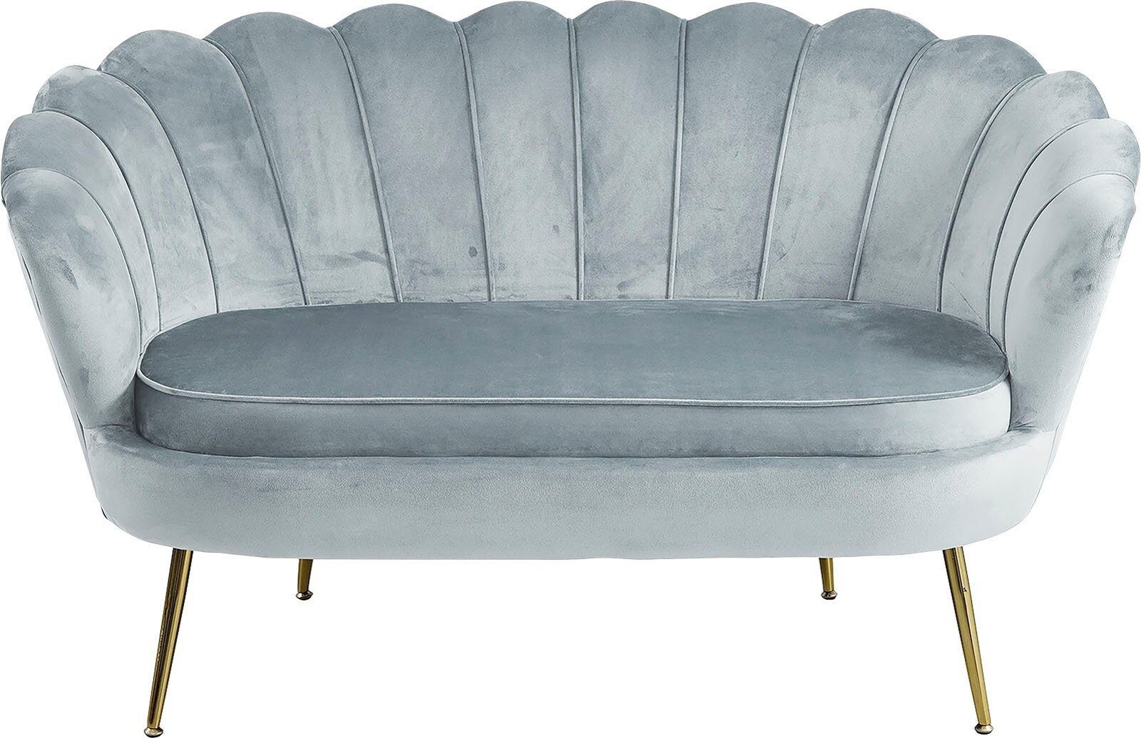 Salesfever Muschelsofa Hellgrau aus Samt Arielle