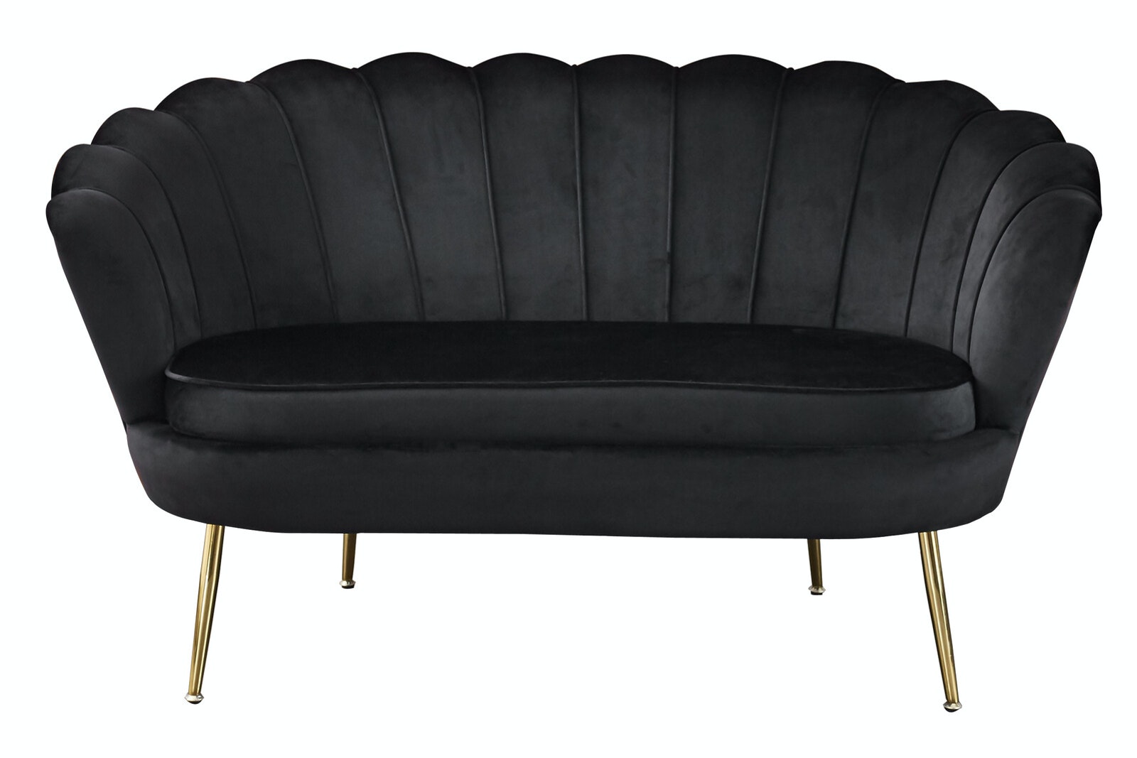 Salesfever Muschelsofa Schwarz aus Samt Arielle