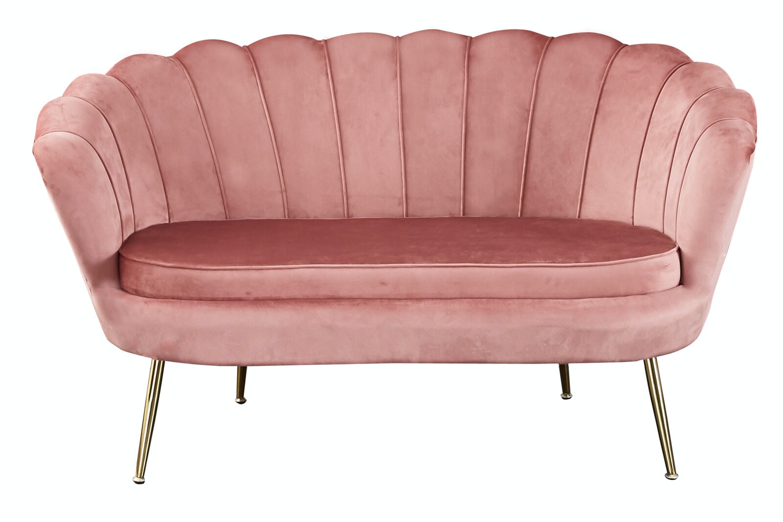 Salesfever Muschelsofa Rose aus Samt Arielle