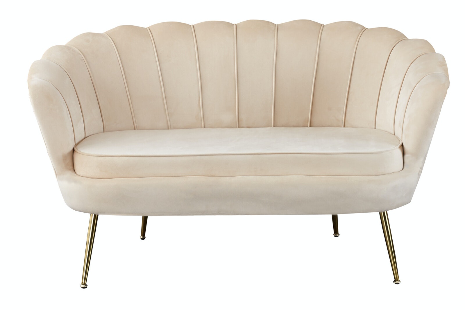 Salesfever Muschelsofa Beige aus Samt Arielle