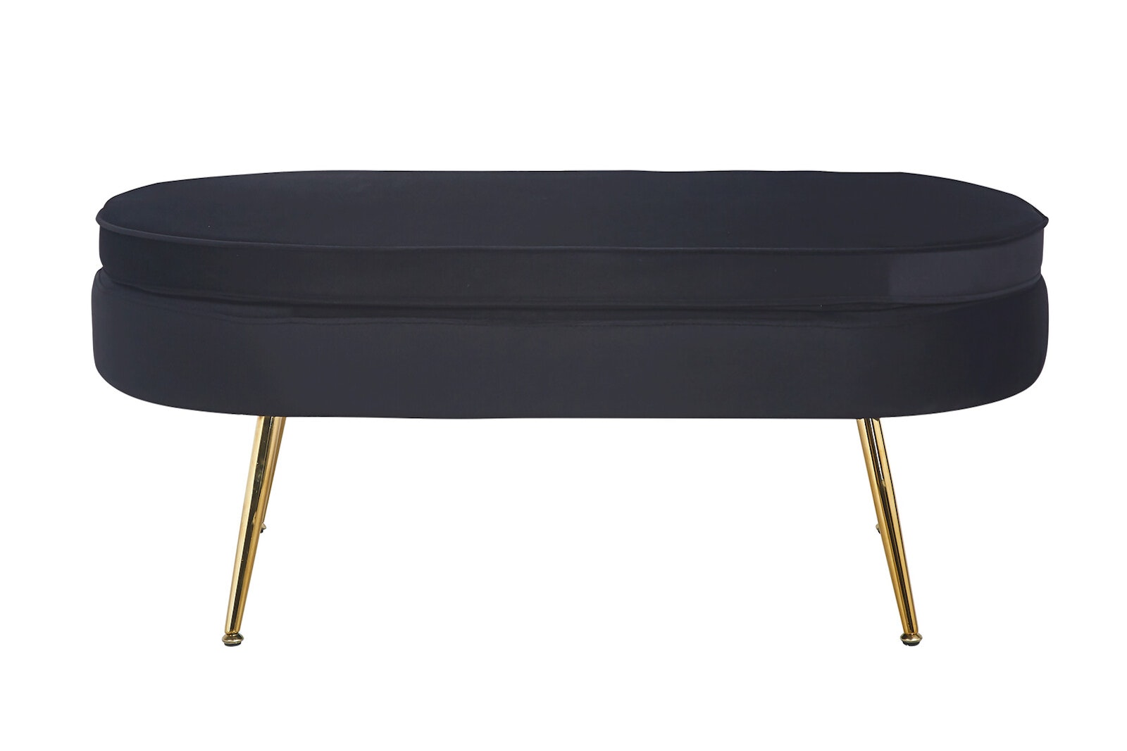 Salesfever Sitzpouf Schwarz oval aus Samt Arielle