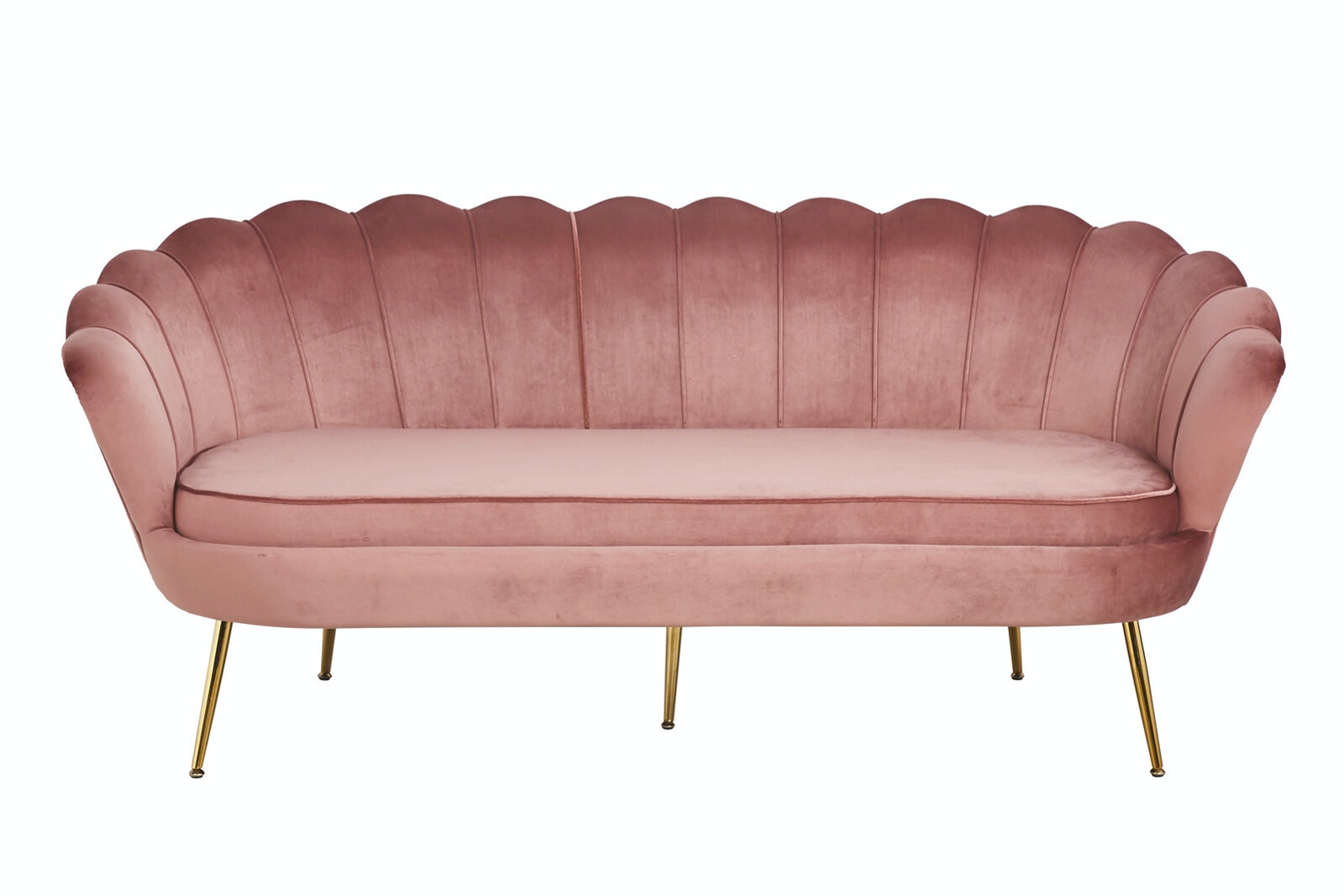 Salesfever Muschelsofa Rose 3-Sitzer aus Samt Arielle