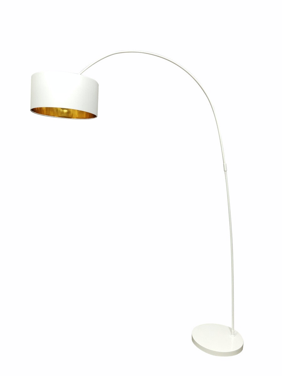 Salesfever Bogenlampe weiß mit Stoffschirm Two Toned