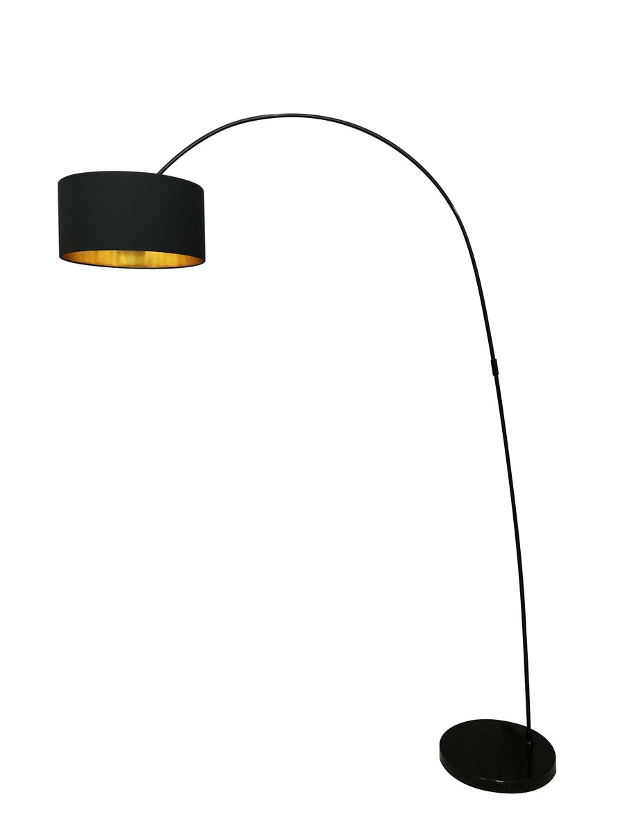 Salesfever Bogenlampe schwarz mit Stoffschirm Two Toned