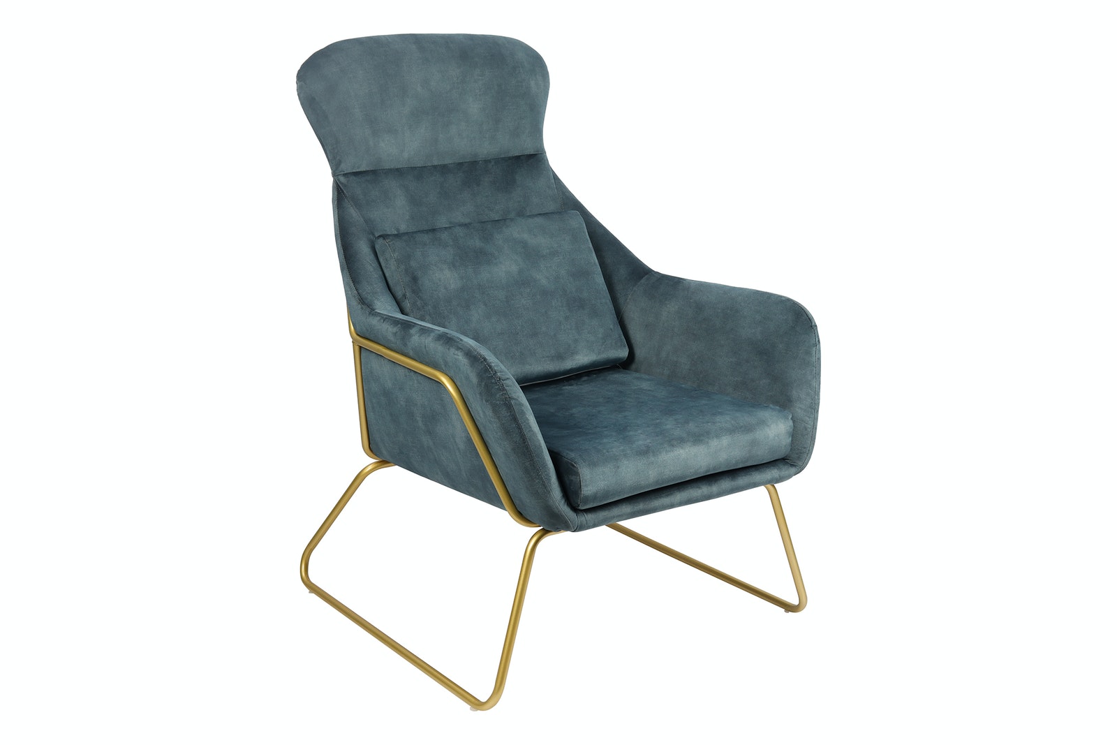 Salesfever Relaxsessel Blau aus Samtvelours Chester