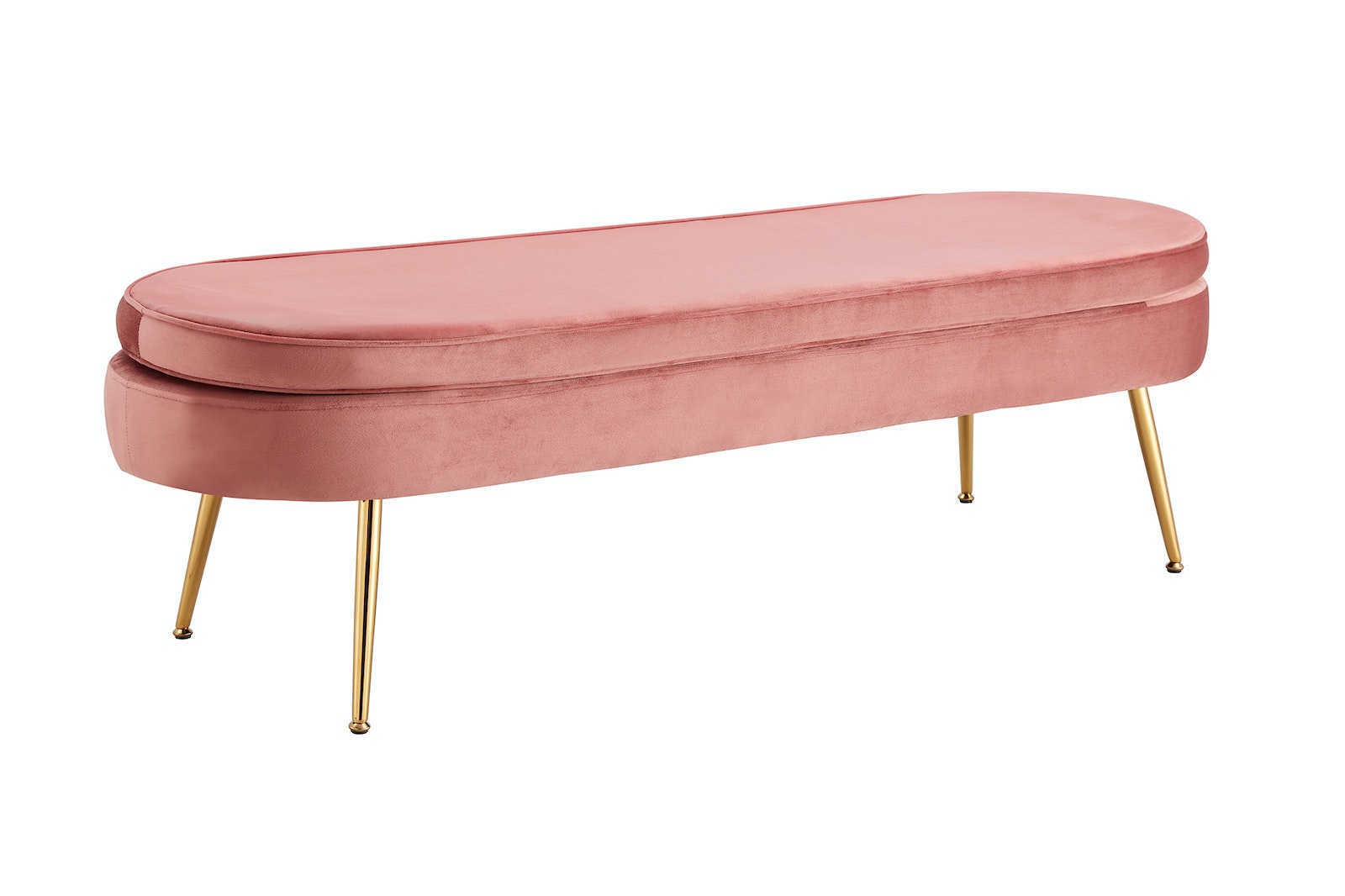 Salesfever Sitzpouf Rose oval lang aus Samt Arielle