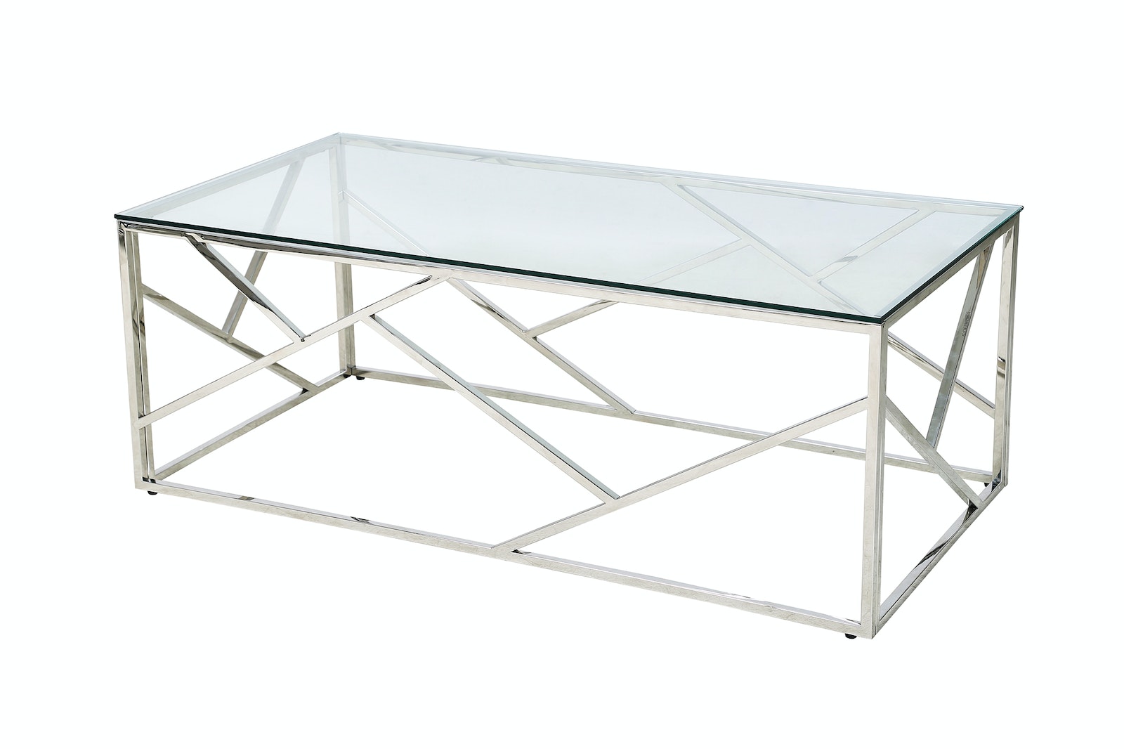 Salesfever Couchtisch Silber 120x60 cm Orion