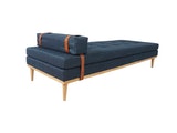 SalesFever® Relaxliege Blau Daybed aus Stoff Eiche Polstermöbel Gästebett 0n-10065-7651 Miniaturansicht - 1